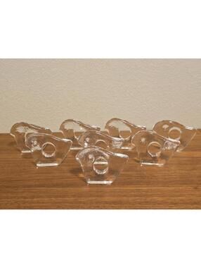 Vintage MCM Pukeberg Sweden Glass Napkin Ring/Egg Holders